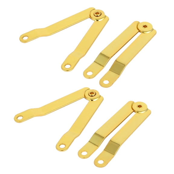 Unique Bargains Box Case Metal Cover Lid Support Hinges Gold Tone 0.04" Thickness 4Pcs