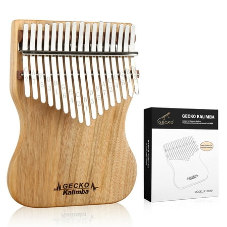 GECKO Kalimba 17 Keys Thumb Piano,Solid Campphor Wood Finger Piano with Tune Hammer and Instruction,Gifts for Kids Adult Beginners