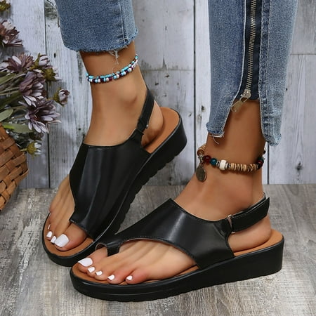

Vedolay Wide Sandals Womens Casual Sandals Back Zipper Solid Color Flip Flop Sandals Silver 8