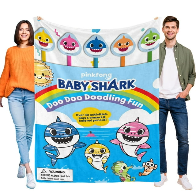 Baby Shark anti-pilling, suave, ligera, esponjosa y acogedora de lujo para hogar y cocina – Perfecta para niños y adultos,50X70cm
