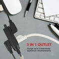thumbnail image 3 of EP 2 Pack 15 Ft Black 3 Outlet Extension Cord with Flat Plug, 16 AWG SPT-3 Durable Power Cable for Indoor Use, 3 of 6