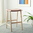 thumbnail image 2 of SAFAVIEH Aariz Rectangle Barstool, Cognac/Natural (18.5 in. W x 20 in. D x 30 in. H), 2 of 10