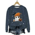 thumbnail image 2 of Heisall Womens Sweatshirt Halloween Theme Glitter Print Round Neck Casual Sporty Long Sleeve Fleece-lined Autumn Winter Fashion Casual Tops, 2 of 9