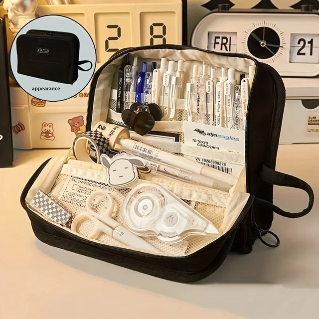 Bolsa De Papelería, Estuche Para Lápices, Estuche Para Lápices De Gran Capacidad, Estuche Para Lápices Portátil, Caja De Papelería, Cosméticos, Regalos Portátiles, Adecuados Para Oficina, Escuela, Jóv