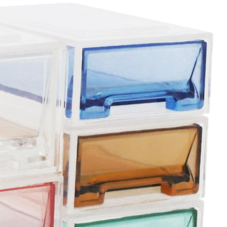 1:6 Scale Stackable Organizer Drawers Miniature Plastic Drawer Storager Box  Dollhouse Container Organizer 