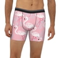 thumbnail image 2 of Salouo Flamingo Pattern Men's Boxer Briefs, Soft & Breathable Underwear Elastic Waistband Briefs for Men,1-Pack, 2 of 7