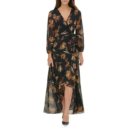 Miranda Floral Chiffon High-Low Maxi Dress