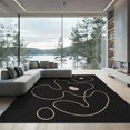 thumbnail image 2 of ODIKA 8'x10' Washable Area Rug Black Beige Abstract Curves and Shapes Elegant Minimalist Design with Fluid Lines for Living Room, Under Sectional, Family , Durable, Non-Slip, 2 of 7