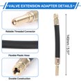 thumbnail image 3 of 1 Juego de Extensión de Válvula de Neumático de Cobre de 180 Grados con Adaptador de Inflación de Válvula de Neumático de Plástico Flexible de 140 mm para Coche, Motocicleta, RV, Camión, Bicicleta, 3 of 6