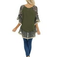 thumbnail image 7 of aturustex Women Top 3/4 Sleeve Floral Boho Patchwork Tunic Blouse Causal Loose Tunic T-Shirt Fall, 7 of 7