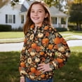 thumbnail image 3 of Uorisanigo Girls' 1/4 Zipper Sweatshirts Oversized Long Sleeve Pullover Top Fall Spring Outfits Clothes Autumn Pumpkin Print Quarter Zip Pullover Jacket Athletic Shirts Outerwear, 3 of 7