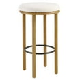 thumbnail image 3 of Counter Stool Chair, Set of 2, Ivory White Oak, Fabric, Wood, Bar Pub Cafe Bistro Dining Kitchen Hospitality Restaurant, Modern Contemporary HB36723, 3 of 8