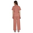 thumbnail image 4 of Inkmeso Women Cotton Nightwear Pajamas Set Classic Short Sleeve 2 Pc Shirt & Pajama Loungewear, 4 of 7