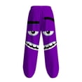 thumbnail image 6 of UVEASISHA Mens Funny Pants with Pockets Summer Loose Straight Leg Linen Pants Novelty 3D Cartoon Print Beach Slacks Stretch Waist Drawstring Trousers Purple L, 6 of 6