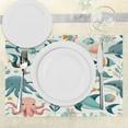 thumbnail image 3 of Ambesonne Fish Place Mats Set of 4, Cartoon Underwater Friends, Standard Size, Cadet Blue Blush Orange, 3 of 5