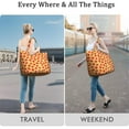 thumbnail image 3 of Travel Tote Bag with Pizza Pattern Funny Cartoon Prints Large Capacity Weekender Bag Featuring Delicious Cheese Pepperoni Designs, Lightweight Multipurpose Bag for Pizza Lovers, 3 of 5