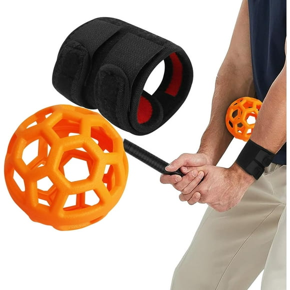 FINGER TEN Golf Swing Trainer Impact Smart Ball with Adjustable Training Wristband Wrap, Golf Posture Corrector Portable Lightweight Practice Tool for Golfer Beginner
