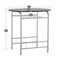 thumbnail image 3 of Ktaxon 3 Piece Dining Set Home Kitchen Furniture Table and 2 Chairs with Wine Rack Black and Sliver, 3 of 10