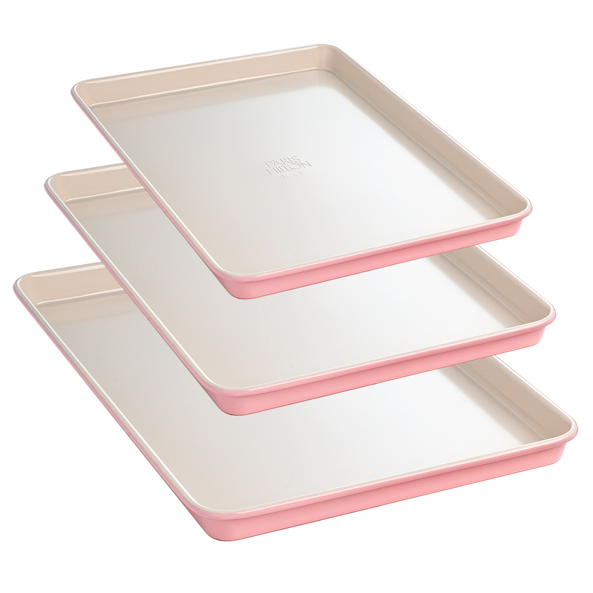 Paris Hilton 3-Piece Nonstick Baking Sheet Set, Pink photo 1