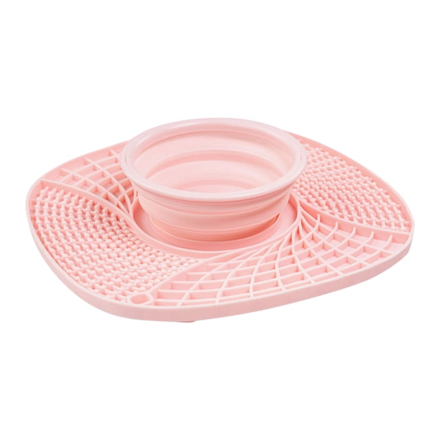 SIfdSeng Slow Feeder Mat for Dog Silicon Lick Mat Bowl with Suction Cups Include A Collapsible Bowl Dog Slow Feeding Mat Lick Pad Travel Dog Bowls Medium Sized Dog