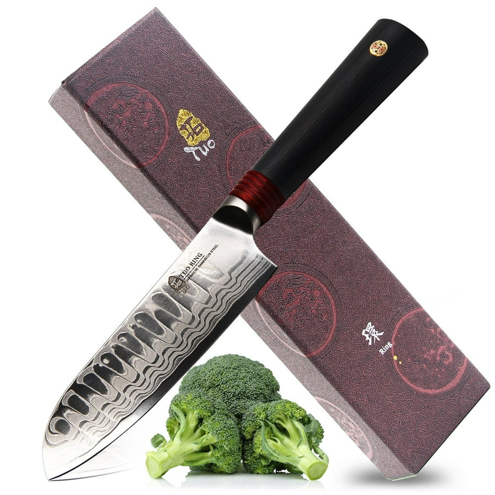 Tuo Cutlery 5.5 inch Santoku Knife Japanese AUS10D Damascus Steel