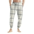 thumbnail image 2 of Men Plaid Pajama Pants with Pockets, Button Fly Drawstring Jogger PJ Bottoms Comfortable Sleep Pants, 2 of 5