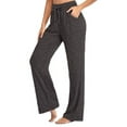 thumbnail image 1 of Paille Womens Comfy Casual Pajama Pants Drawstring Straight Palazzo Lounge Pants Wide Leg Sleep Jammies Baggy Bottoms Homewear, 1 of 2