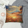 thumbnail image 2 of Orinice Flowers Sunset Sky Graphic Decorative Cushion Throw Pillow Cover for Home Couch Living Room Bed Sofa Square Short Plush 1PC 12x12in, 2 of 5
