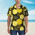 thumbnail image 2 of Fuzoiu Geometric Pattern with Bee Print Hawaiian Shirt for Men, Summer Beach Casual Short Sleeve Button Down Shirts, Men’s Beach Summer Shirts with Pocket,3X-Large, 2 of 7
