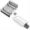 thumbnail image 1 of 1pc Drain Rack, Stainless Steel Kitchen Basket, Home Dish Rack, Retractable Sink Shelf, 8.81*(11.22-18.5)*3.7in, Suitable For Rectangular Sink, 1 of 5