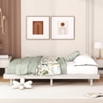 thumbnail image 4 of PAPROOS Queen Size Bed Frame, New Upgraded Wood Platform Bed with Strong Wooden Slats and Solid Wood Legs, Modern Floating Platform Bed Frame for Teens Adults, No Box Spring Needed, White Washed Color, 4 of 9