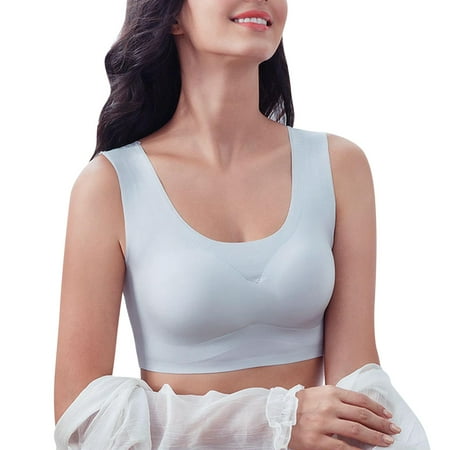 

Comfortable Bras for Women Beauty Seamless Gather Vest Thin Shockproof Sleep Strapless Bra for Womens Plus Size Gray XXXXXL