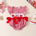 thumbnail image 2 of TOWED22 Newborn Baby Girl Clothes Infant Romper Ruffle Sleeve Jumpsuit Summer Outfits for Girls Red,3-6 M, 2 of 7