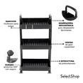 thumbnail image 4 of Carrito Auxiliar Organizador Multiusos 3 Niveles Plastico Negro, 4 of 5