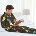 thumbnail image 6 of Balery Gnome Insect Frog Pattern Pajama Sets for Men Long Sleeve 2 Piece Sleepwear Loungewear Sets Soft PJ's with Pockets Long Sleeve Comfy Pj Sets-Large, 6 of 7