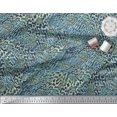 thumbnail image 2 of Soimoi Blue Viscose Chiffon Fabric Leopard & Peacock Animal Skin Print Fabric by The Yard 42 Inch Wide, 2 of 3