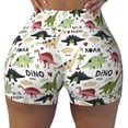 thumbnail image 2 of Logiee Dinosaur Print Women's Biker Shorts,Workout Gym Shorts,Scrunch Shorts,Tummy Control Hidden Scrunch Running Yoga Shorts-XX-Large, 2 of 8