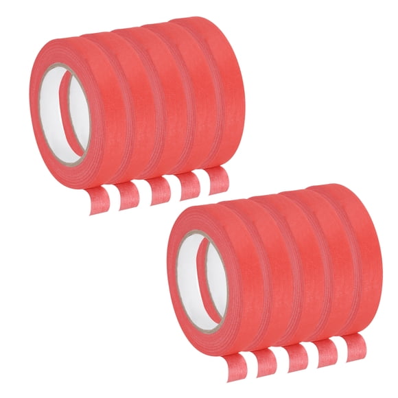 Uxcell 10Pcs 0.7 inch Wide 60 Yards Red Masking Tape Painters Tape Rolls for Home Office