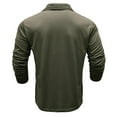 thumbnail image 4 of Fmbrln Mens Workout Shirts Fashion Casual Turndown Collar Button Long Sleeve Solid Color Tops Gym Athletic Shirts Army Green XL, 4 of 5