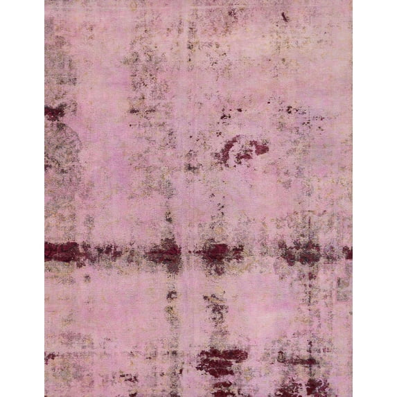 Ahgly Company Indoor Rectangle Abstract Purple Pink Abstract Area Rugs, 7' x 10'
