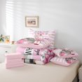 thumbnail image 5 of Erosebridal Cosmetics Perfume Bedding Sets Twin Size,Pink Flower Comforter Sets with Sheets,Geometric Stripes Bed in a Bag Twin Size For Girls,Super Cozy Room Decor Reversible,7-Piece, 5 of 5