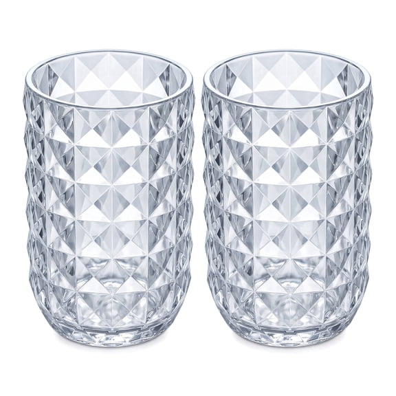 2 Pack Large Clear Toothbrush Cup, Unbreakable Travel Toothpaste Tumbler for Bathroom Dormitory