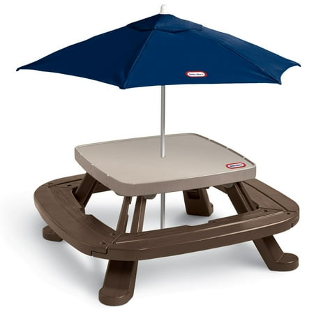 Fold 'n Store Picnic Table with Market Umbrella - Walmart.com