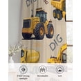 thumbnail image 6 of Construction Truck Sheer Curtains 54 Inch Length 2 Panels Set for Living Room/Bedroom, Cartoon Grips and Bulldozers Beige Kitchen Curtains Grommet Semi-Sheer Curtains Window Treatments 42"x54"x2, 6 of 7