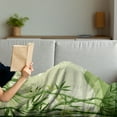 thumbnail image 3 of Green Leaf Soft Flannel Fleece Blanket, Abstract Bamboo Trees in Japanese Forest Botanical Oriental Outdoors, Cozy Plush for Indoor and Outdoor Use, 70" x 90", Lime Green Pale Green, by Ambesonne, 3 of 5
