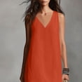 thumbnail image 6 of QUNYINEY Cotton Linen Everyday Dresses for Women Long A Line Sleeveless Sundress Loose Fit Solid Casual with Slit V Neck Dresses, 6 of 8