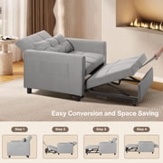 Aiho Folding Sofa Bed, Convertible Chair Bed with Pillow, Foldable Couch with Back Support for Living Room Bedroom - Dark Grey