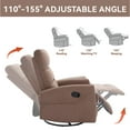 thumbnail image 5 of 360°Swivel Rocker Recliner, PAPROOS Small Rocking Recliner Chair for Small Spaces, Home Theater Recliner with 2 Side Pockets, Nursery Glider Recliner, Manual Recliner for Adult for Living Room, Brown, 5 of 9