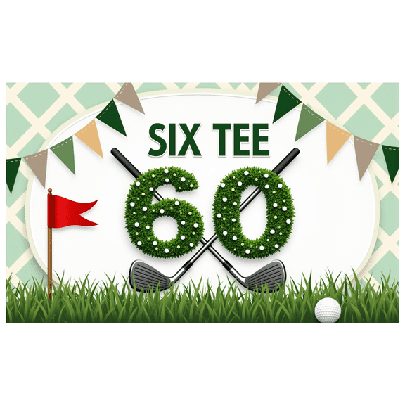 Decorative Design Golf Birthday Banner Outdoor Theme 60th Birthday Celebration Event Prop for Birthday Party Adult Celebration Outdoor Event