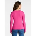 thumbnail image 2 of Time and Tru Women's Rib Tee with Long Sleeves, Size XS-XXXL, 2 of 5